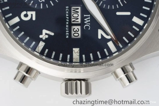 MIROTIME 0423 Pilot Chrono SS AZF 1:1 Best Edition Blue Dial on Brown Leather Strap A TimelessDesign 7060